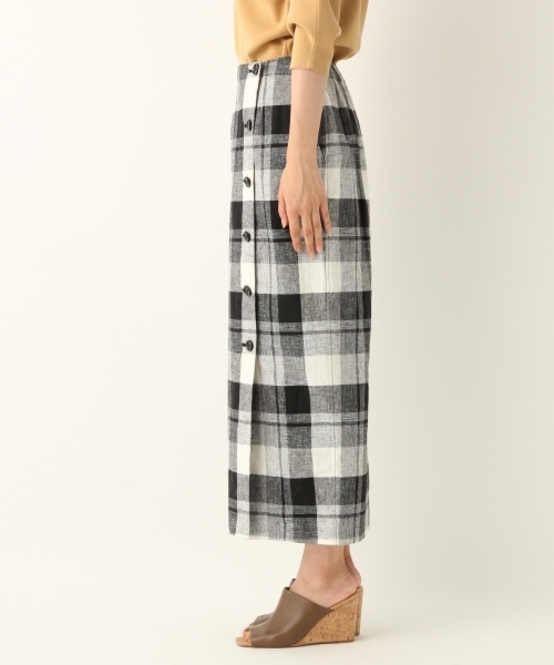 A part by（アパートバイ）の「CLボタンチェックタイトスカート 800766（スカート・レディース・ブラック系その他/ブラウン系その他・MEDIUM/LARGE）」の10枚目の写真