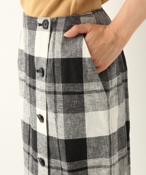 A part by（アパートバイ）の「CLボタンチェックタイトスカート 800766（スカート・レディース・ブラック系その他/ブラウン系その他・MEDIUM/LARGE）」の13枚目の写真