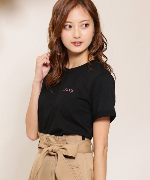 JILL by JILL STUART（ジルバイジルスチュアート）の「ポイントロゴＴシャツ（Tシャツ/カットソー・レディース・ホワイト/ブラック/ホワイト系その他・FREE）」の3枚目の写真