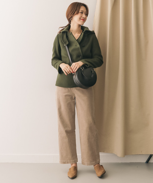 URBAN RESEARCH DOORS（アーバンリサーチドアーズ）の「ショールカラー2WAYショートコート（その他アウター・レディース・ブラック/ネイビー/カーキ/キャメル・40/38）」の19枚目の写真