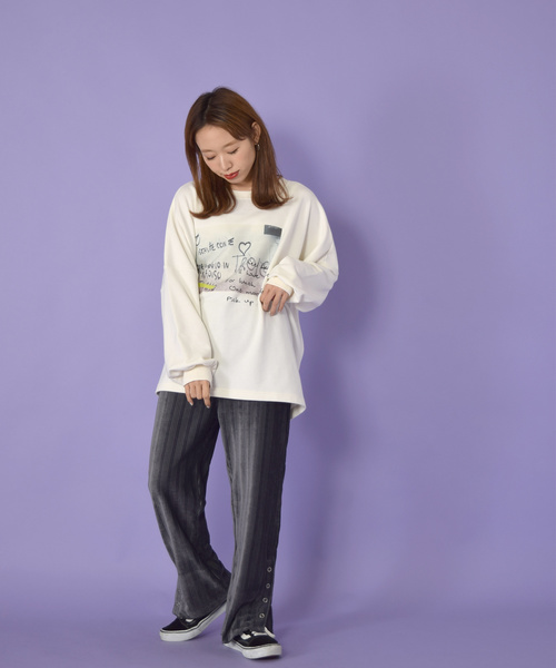 w closet(ダブルクローゼット)の「ボタン付きスリットパンツ_(その他パンツ・レディース・ベージュ/ブラック/グレー・FREE)」の19枚目の写真
