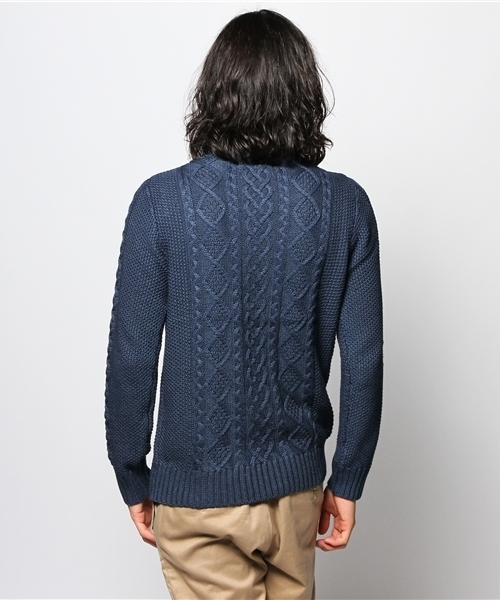 JOURNAL STANDARD（ジャーナルスタンダード）の「WARREN SCOTT×JOURNAL STANDARD / ウォーレンスコット: 6PLY インディゴケーブルニット #（ニット/セーター・メンズ・コバルトブルー/ネイビー・MEDIUM/SMALL）」の7枚目の写真