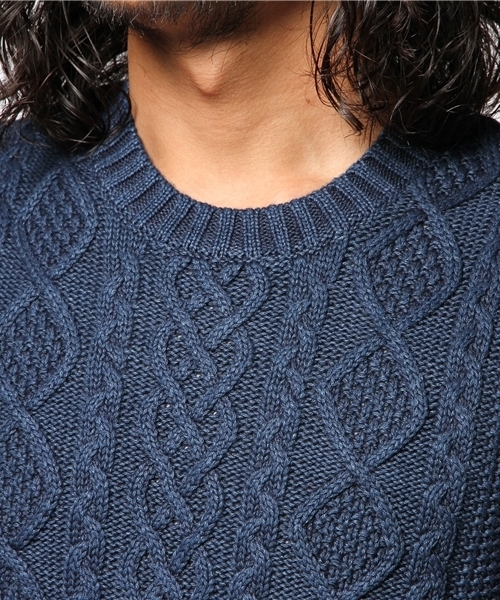 JOURNAL STANDARD（ジャーナルスタンダード）の「WARREN SCOTT×JOURNAL STANDARD / ウォーレンスコット: 6PLY インディゴケーブルニット #（ニット/セーター・メンズ・コバルトブルー/ネイビー・MEDIUM/SMALL）」の8枚目の写真