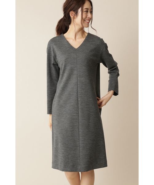 22 Octobre ヴァンドゥ オクトーブル の ウールストレッチポンチワンピース ワンピース Wear