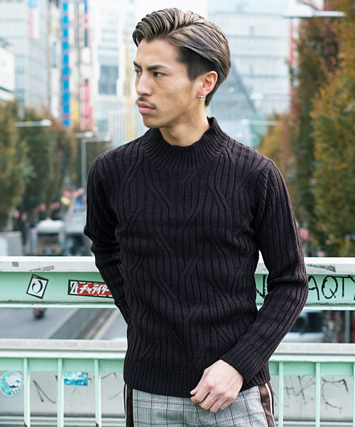 GOSTAR DE FUGA（ゴスタール ジフーガ）の「ケーブルタートルネックニット（ニット/セーター・メンズ・ホワイト/ブラック/ミックスグレー・M/L）」の3枚目の写真