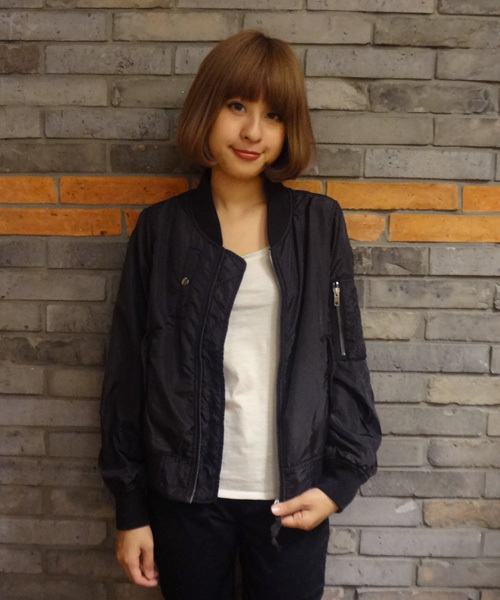 CIAOPANIC(チャオパニック)の「【Ciaopanic】MA-1(ブルゾン・レディース・ブラック/カーキ・FREE)」の1枚目の写真