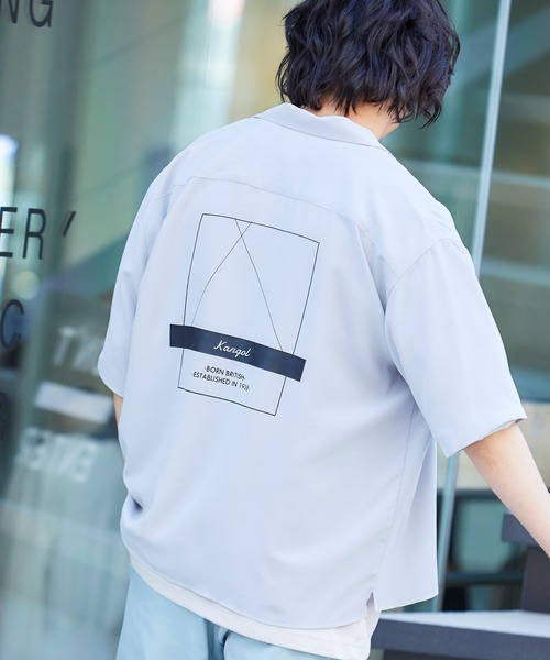 KANGOL(カンゴール)の「▽WEB限定 KANGOL/カンゴール 別注 リラックスオープンカラーシャツ(1/2スリーブ)(シャツ/ブラウス・メンズ・ライトグレー/ネイビー/ライトブルー/ピンク/ベージュ/テラコッタ/ブラック/ライトパープル/グリーン系その他/ナチュラル/オリーブ/ベージュ系その他/オレンジ系その他/グレー系その他/ミント/ブラック系その他/ブルー系その他/グレー系その他2/ベージュ系その他2/ブルー系その他3/グレイッシュベージュ/グリーン系その他2/グレー系その他3/ライラック/パープル系その他/グレイッシュブルー/ブラック系その他2/ベージュ系その他4/ベージュ系その他3/ブルー系その他2・L/M/XL/S)」の7枚目の写真