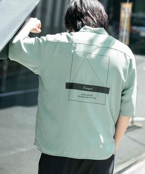 KANGOL(カンゴール)の「▽WEB限定 KANGOL/カンゴール 別注 リラックスオープンカラーシャツ(1/2スリーブ)(シャツ/ブラウス・メンズ・ライトグレー/ネイビー/ライトブルー/ピンク/ベージュ/テラコッタ/ブラック/ライトパープル/グリーン系その他/ナチュラル/オリーブ/ベージュ系その他/オレンジ系その他/グレー系その他/ミント/ブラック系その他/ブルー系その他/グレー系その他2/ベージュ系その他2/ブルー系その他3/グレイッシュベージュ/グリーン系その他2/グレー系その他3/ライラック/パープル系その他/グレイッシュブルー/ブラック系その他2/ベージュ系その他4/ベージュ系その他3/ブルー系その他2・L/M/XL/S)」の17枚目の写真