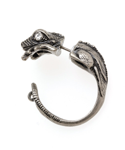 チャイハネ(チャイハネ)の「【チャイハネ】蜥蜴メタルピアス 片耳用1pcs(ピアス(片耳用)・メンズ・ブラック/シルバー・FREE)」の6枚目の写真