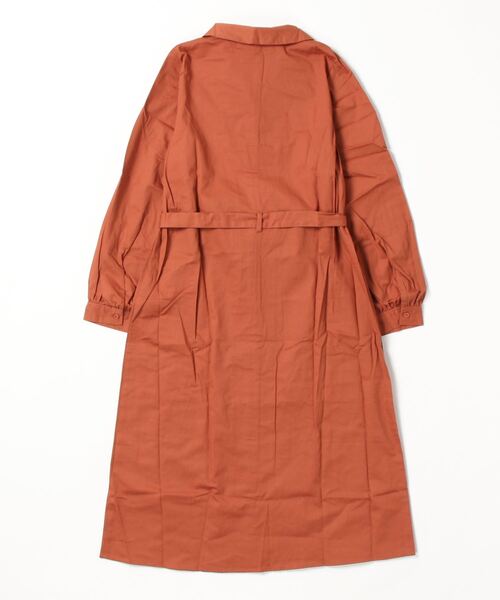 STYLEBLOCK（スタイルブロック）の「コットンツイルミモレ丈オープンカラーシャツワンピース（シャツワンピース・レディース・ネイビー/カーキ/ライトベージュ/オレンジ・M）」の5枚目の写真