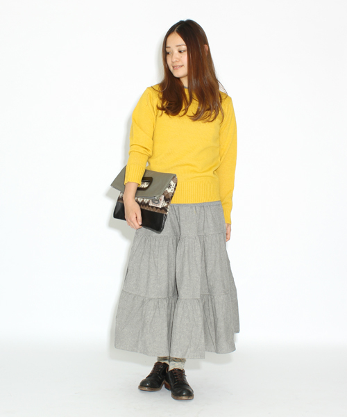 BEAMS BOY（ビームスボーイ）の「□BEAMS BOY / 7ゲージ 胸ポケットクルー **（ニット/セーター・レディース・ピンク/イエロー系その他/サックスブルー・ONE SIZE）」の11枚目の写真