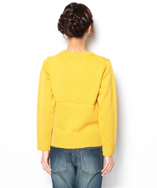 BEAMS BOY（ビームスボーイ）の「□BEAMS BOY / 7ゲージ 胸ポケットクルー **（ニット/セーター・レディース・ピンク/イエロー系その他/サックスブルー・ONE SIZE）」の6枚目の写真