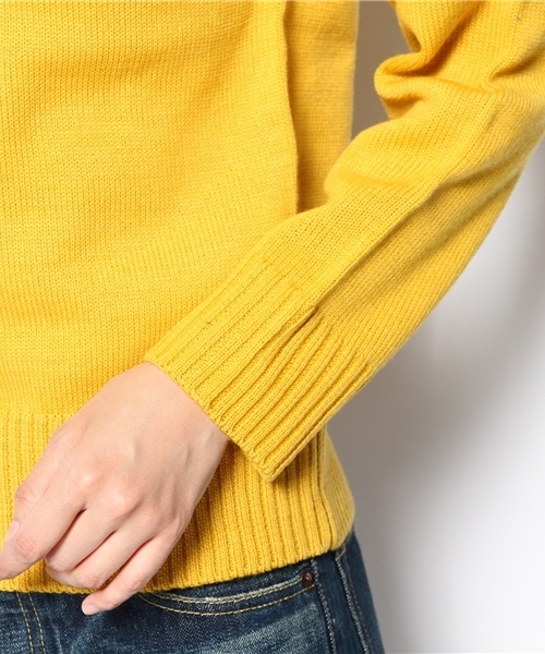 BEAMS BOY（ビームスボーイ）の「□BEAMS BOY / 7ゲージ 胸ポケットクルー **（ニット/セーター・レディース・ピンク/イエロー系その他/サックスブルー・ONE SIZE）」の8枚目の写真
