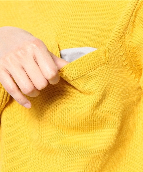 BEAMS BOY（ビームスボーイ）の「□BEAMS BOY / 7ゲージ 胸ポケットクルー **（ニット/セーター・レディース・ピンク/イエロー系その他/サックスブルー・ONE SIZE）」の9枚目の写真