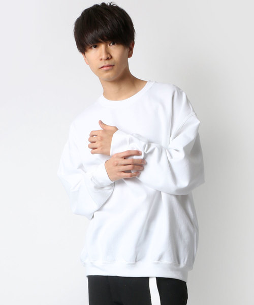 GILDAN（ギルダン）の「GILDAN/ギルダン ビッグシルエットUSAフィットプルオーバークルースウェット トレーナー（スウェット・メンズ・ワイン/オリーブ/ブルー/ホワイト/ブラック/グレー/レッド/ネイビー・XL/M/L）」の2枚目の写真