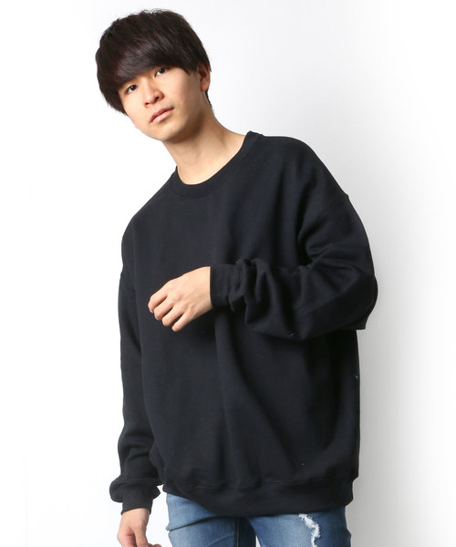 GILDAN（ギルダン）の「GILDAN/ギルダン ビッグシルエットUSAフィットプルオーバークルースウェット トレーナー（スウェット・メンズ・ワイン/オリーブ/ブルー/ホワイト/ブラック/グレー/レッド/ネイビー・XL/M/L）」の3枚目の写真