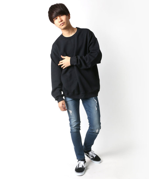 GILDAN（ギルダン）の「GILDAN/ギルダン ビッグシルエットUSAフィットプルオーバークルースウェット トレーナー（スウェット・メンズ・ワイン/オリーブ/ブルー/ホワイト/ブラック/グレー/レッド/ネイビー・XL/M/L）」の13枚目の写真