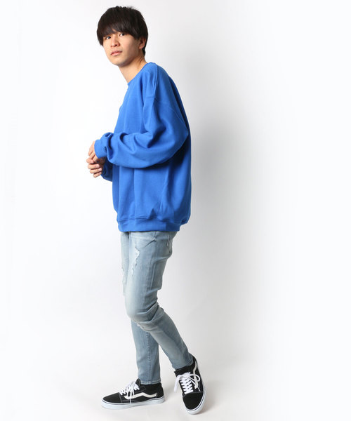 GILDAN（ギルダン）の「GILDAN/ギルダン ビッグシルエットUSAフィットプルオーバークルースウェット トレーナー（スウェット・メンズ・ワイン/オリーブ/ブルー/ホワイト/ブラック/グレー/レッド/ネイビー・XL/M/L）」の17枚目の写真