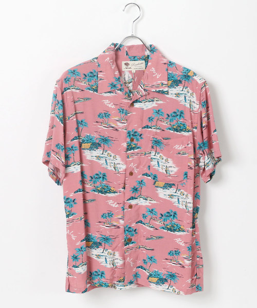 Lazar(ラザル)の「レーヨン オープンカラー アロハシャツ/総柄シャツ(シャツ/ブラウス・メンズ・ホワイト系その他2/ホワイト系その他3/ブラック系その他/ホワイト系その他4/ブラック系その他2/ブラック系その他3/ブラック系その他4/ブラック系その他5/ダークグリーン/サックスブルー/ピンク/イエロー/ホワイト系その他/ネイビー/ブラック系その他6・S/M/L/LL)」の15枚目の写真