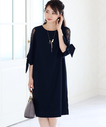 【WEB限定】肩の透け感が可愛い◆ショルダーレースドレス