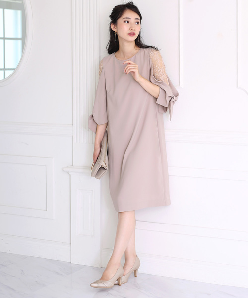 Bou Jeloud(ブージュルード)の「【WEB限定】肩の透け感が可愛い◆ショルダーレースドレス(ドレス・レディース・ベージュ/ピンク/ライトブルー/ネイビー・38)」の9枚目の写真