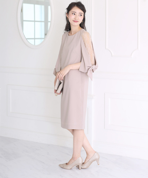 Bou Jeloud(ブージュルード)の「【WEB限定】肩の透け感が可愛い◆ショルダーレースドレス(ドレス・レディース・ベージュ/ピンク/ライトブルー/ネイビー・38)」の17枚目の写真
