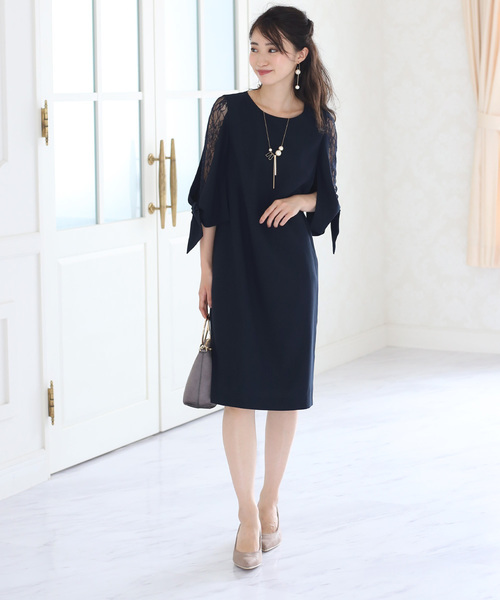 Bou Jeloud(ブージュルード)の「【WEB限定】肩の透け感が可愛い◆ショルダーレースドレス(ドレス・レディース・ベージュ/ピンク/ライトブルー/ネイビー・38)」の12枚目の写真