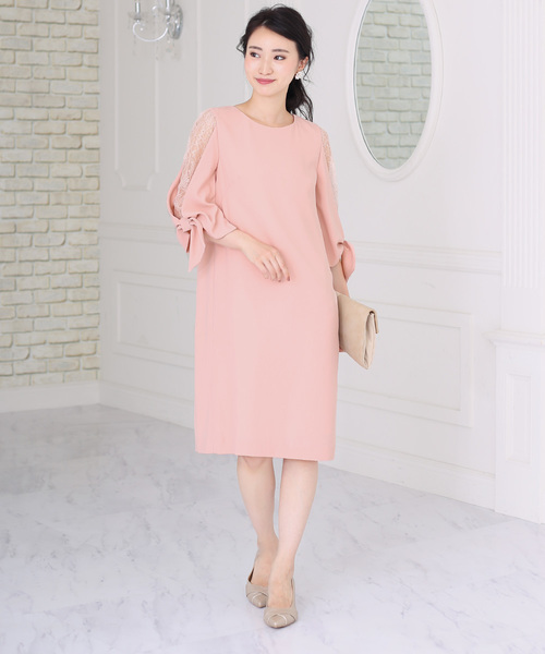 Bou Jeloud(ブージュルード)の「【WEB限定】肩の透け感が可愛い◆ショルダーレースドレス(ドレス・レディース・ベージュ/ピンク/ライトブルー/ネイビー・38)」の10枚目の写真