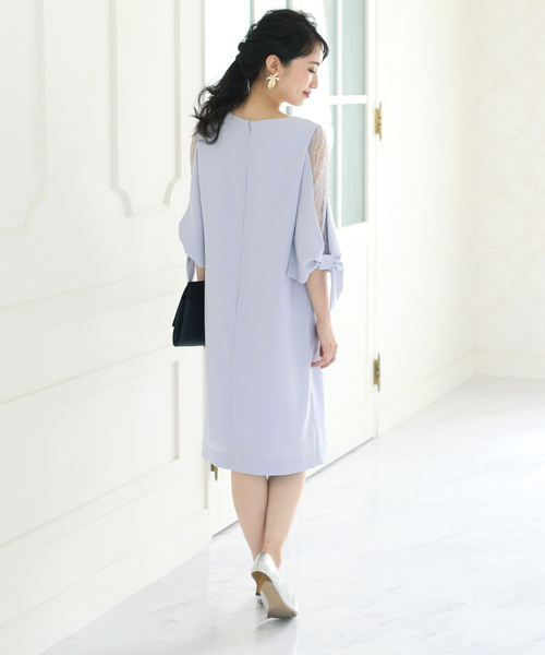 Bou Jeloud(ブージュルード)の「【WEB限定】肩の透け感が可愛い◆ショルダーレースドレス(ドレス・レディース・ベージュ/ピンク/ライトブルー/ネイビー・38)」の6枚目の写真