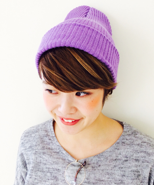 Kastane(カスタネ)の「【Kastane】KNITCAP(ニットキャップ/ビーニー・レディース・レッド/パープル/ホワイト/カーキ/ネイビー・FREE)」の1枚目の写真