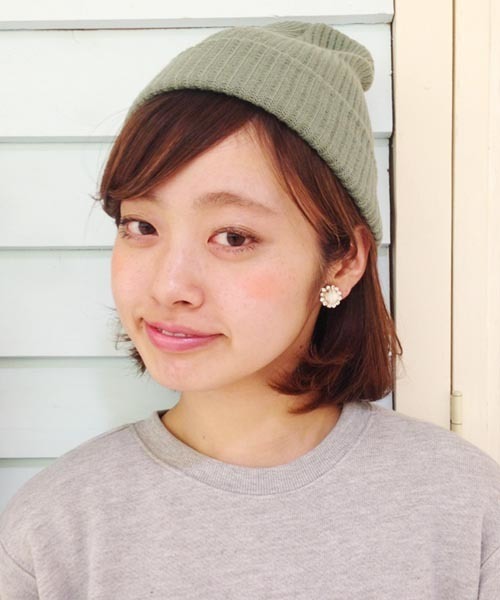 Kastane(カスタネ)の「【Kastane】KNITCAP(ニットキャップ/ビーニー・レディース・レッド/パープル/ホワイト/カーキ/ネイビー・FREE)」の3枚目の写真