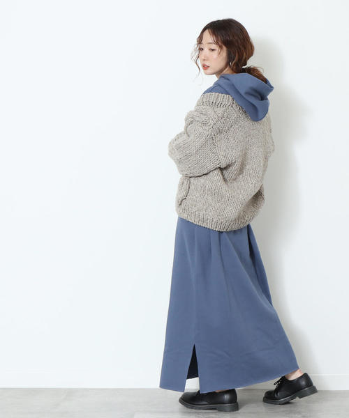 coen(コーエン)の「【ムック本掲載】ハンドニットケーブルカーディガン(カーディガン/ボレロ・レディース・オフホワイト/グレー・FREE)」の10枚目の写真