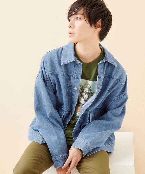 MONO-MART(モノマート)の「ビッグシルエットデニムジャケット(MONO-MART)(デニムジャケット)」|ブルー