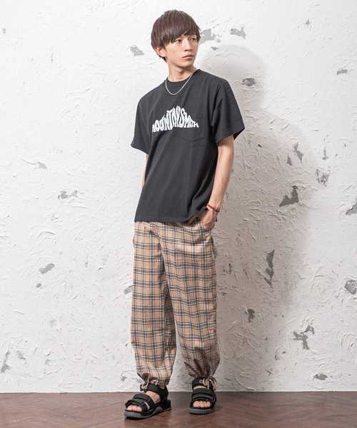 MinoriTY（マイノリティ）の「チェックワイドパンツ 裾しぼり（その他パンツ・メンズ・ベージュ/ネイビー/グレー・M/L）」の5枚目の写真