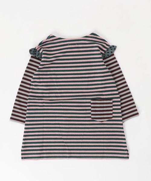 RAGMART(ラグマート)の「ボーダー切替ワンピース(ワンピース・キッズ・グレー/ピンク・110cm/100cm/120cm/130cm)」の3枚目の写真