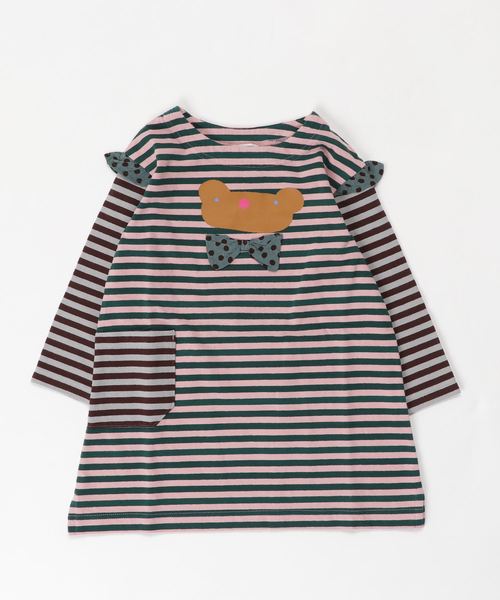 RAGMART(ラグマート)の「ボーダー切替ワンピース(ワンピース・キッズ・グレー/ピンク・110cm/100cm/120cm/130cm)」の11枚目の写真