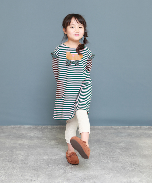 RAGMART(ラグマート)の「ボーダー切替ワンピース(ワンピース・キッズ・グレー/ピンク・110cm/100cm/120cm/130cm)」の6枚目の写真