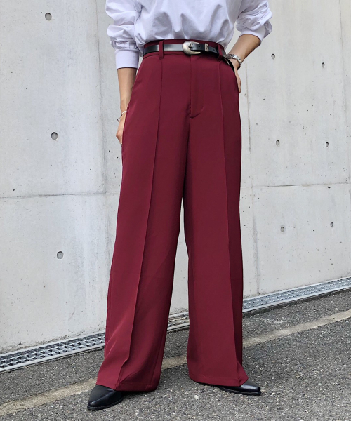 PAGEBOY（ページボーイ）の「ピンタックワイドスラックス（スラックス・レディース・ブラック/ピンク系その他/グレイッシュベージュ/ダークブラウン・FREE）」の7枚目の写真