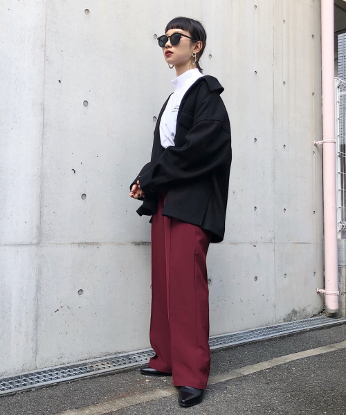 PAGEBOY（ページボーイ）の「ピンタックワイドスラックス（スラックス・レディース・ブラック/ピンク系その他/グレイッシュベージュ/ダークブラウン・FREE）」の9枚目の写真