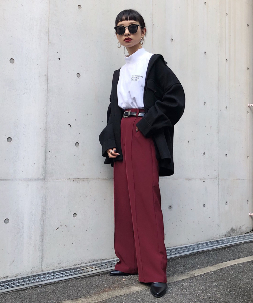 PAGEBOY（ページボーイ）の「ピンタックワイドスラックス（スラックス・レディース・ブラック/ピンク系その他/グレイッシュベージュ/ダークブラウン・FREE）」の10枚目の写真