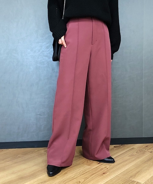 PAGEBOY（ページボーイ）の「ピンタックワイドスラックス（スラックス・レディース・ブラック/ピンク系その他/グレイッシュベージュ/ダークブラウン・FREE）」の21枚目の写真