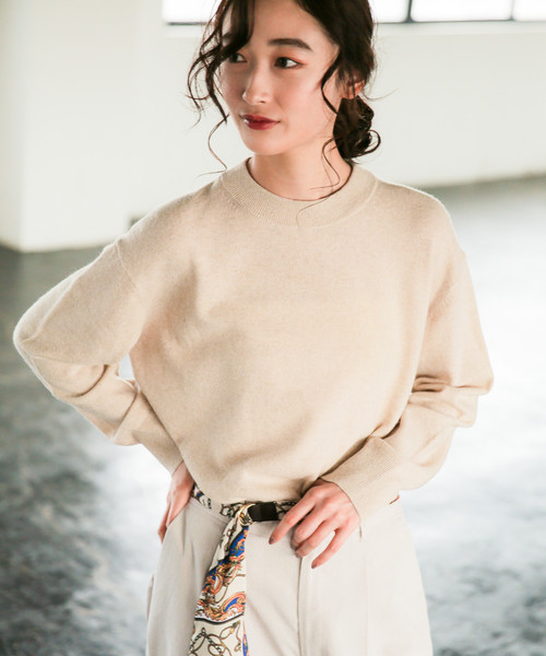 niko and...（ニコアンド）の「MIDAクループルオーバー（ニット/セーター・レディース・ブラウン/ライトグリーン/ボルドー/アイボリー・MEDIUM/LARGE）」の3枚目の写真