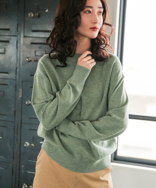 niko and...（ニコアンド）の「MIDAクループルオーバー（ニット/セーター・レディース・ブラウン/ライトグリーン/ボルドー/アイボリー・MEDIUM/LARGE）」の4枚目の写真