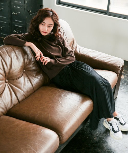 niko and...（ニコアンド）の「MIDAクループルオーバー（ニット/セーター・レディース・ブラウン/ライトグリーン/ボルドー/アイボリー・MEDIUM/LARGE）」の5枚目の写真