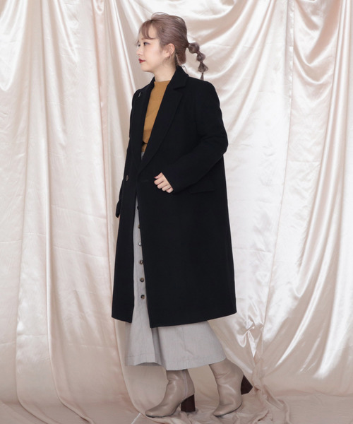 cheek(チーク)の「ラムウールチェスターコート(チェスターコート)」|ネイビー
