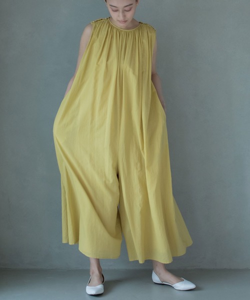 MARECHAL TERRE（マルシャルテル）の「ギャザーオールインワン（つなぎ/オールインワン・レディース・ブラック/ベージュ/イエロー・SMALL/MEDIUM）」の5枚目の写真