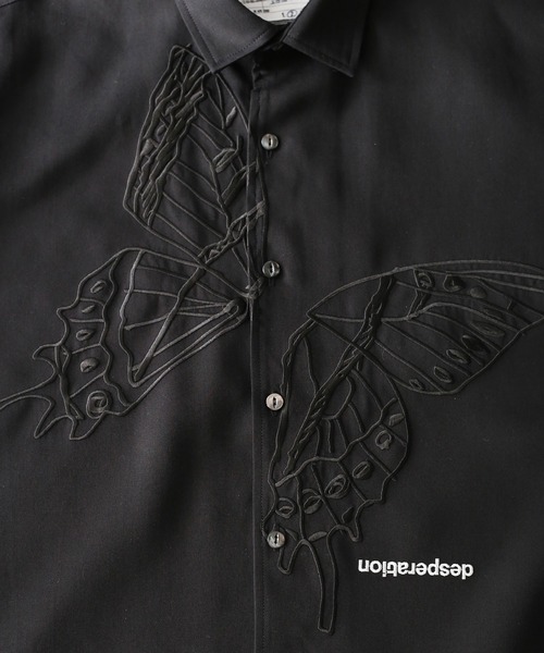 SHAREEF（シャリーフ）の「"BUTTERFLY" S/S BIG SHIRTS（シャツ/ブラウス・メンズ・ホワイト/ブラック/ネイビー・3/1/2）」の6枚目の写真