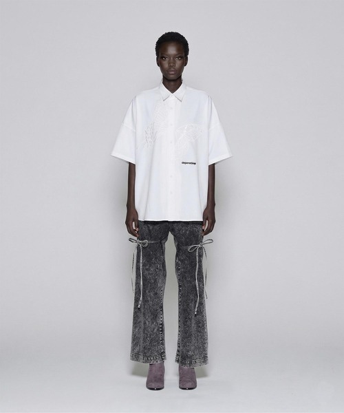 SHAREEF（シャリーフ）の「"BUTTERFLY" S/S BIG SHIRTS（シャツ/ブラウス・メンズ・ホワイト/ブラック/ネイビー・3/1/2）」の14枚目の写真