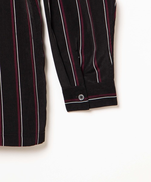 WEGO（ウィゴー）の「WEGO/ダークストライプ開襟シャツ（シャツ/ブラウス・メンズ・ブラック/ブラック系その他/グリーン系その他・LARGE/MEDIUM）」の13枚目の写真