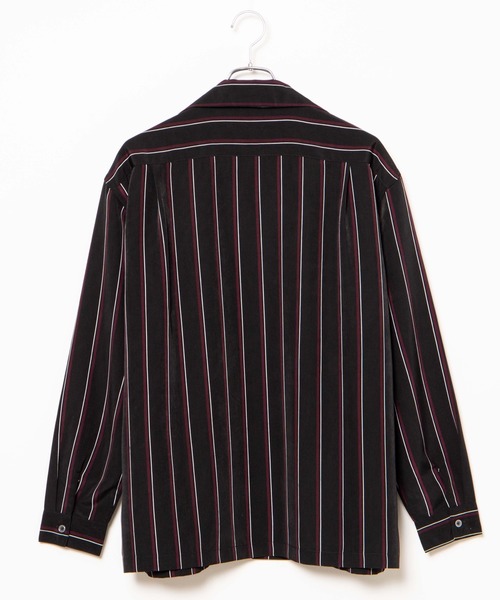 WEGO（ウィゴー）の「WEGO/ダークストライプ開襟シャツ（シャツ/ブラウス・メンズ・ブラック/ブラック系その他/グリーン系その他・LARGE/MEDIUM）」の16枚目の写真